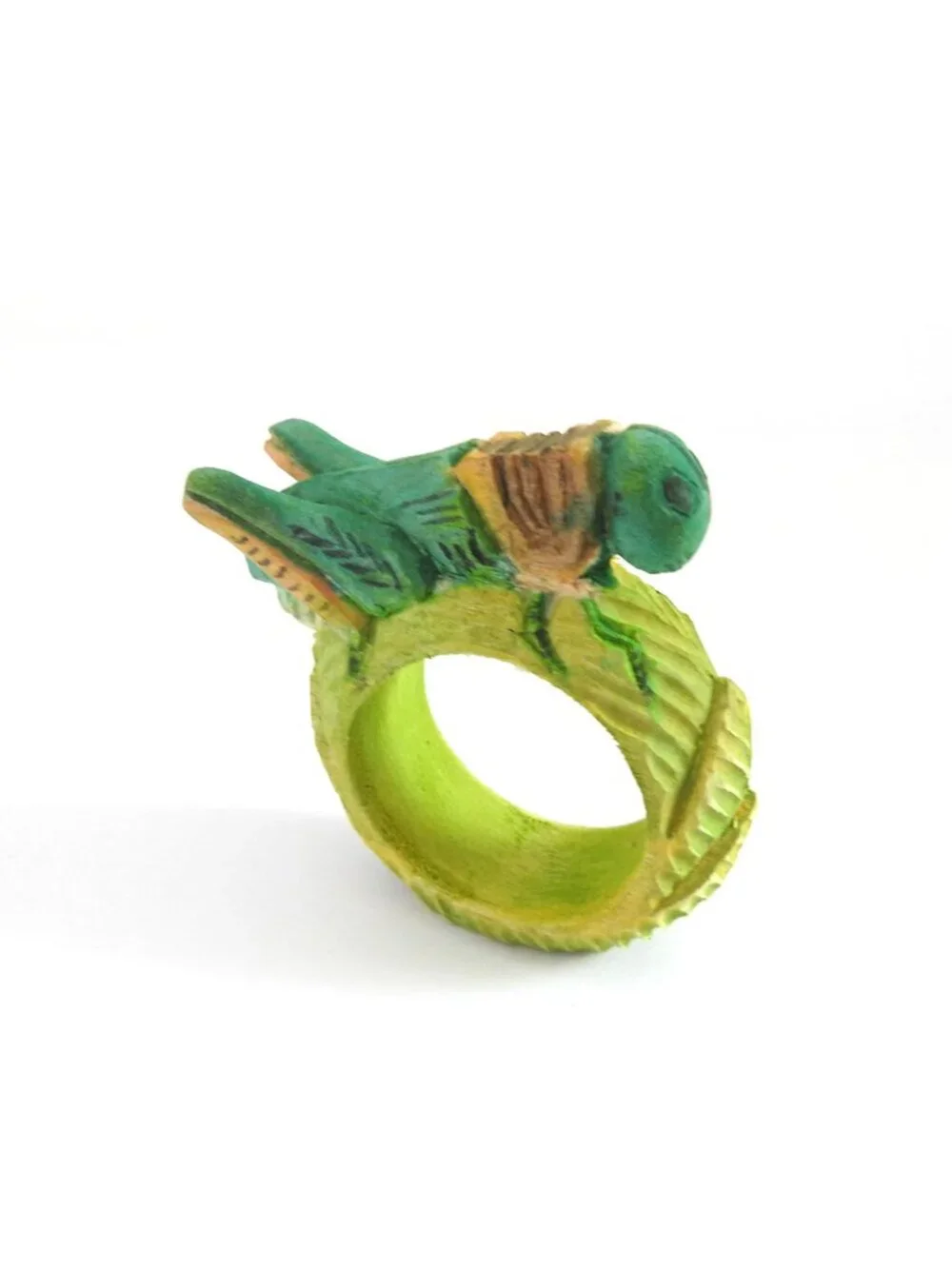 Vintage Hand Carved Wood Insect Napkin Rings Set of 4 Ladybug Ant Bee Grasshoper